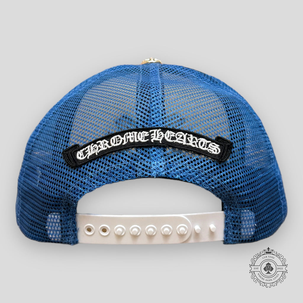 Chrome Hearts Miami Exclusive Trucker Hat in Blue cap unisex men's