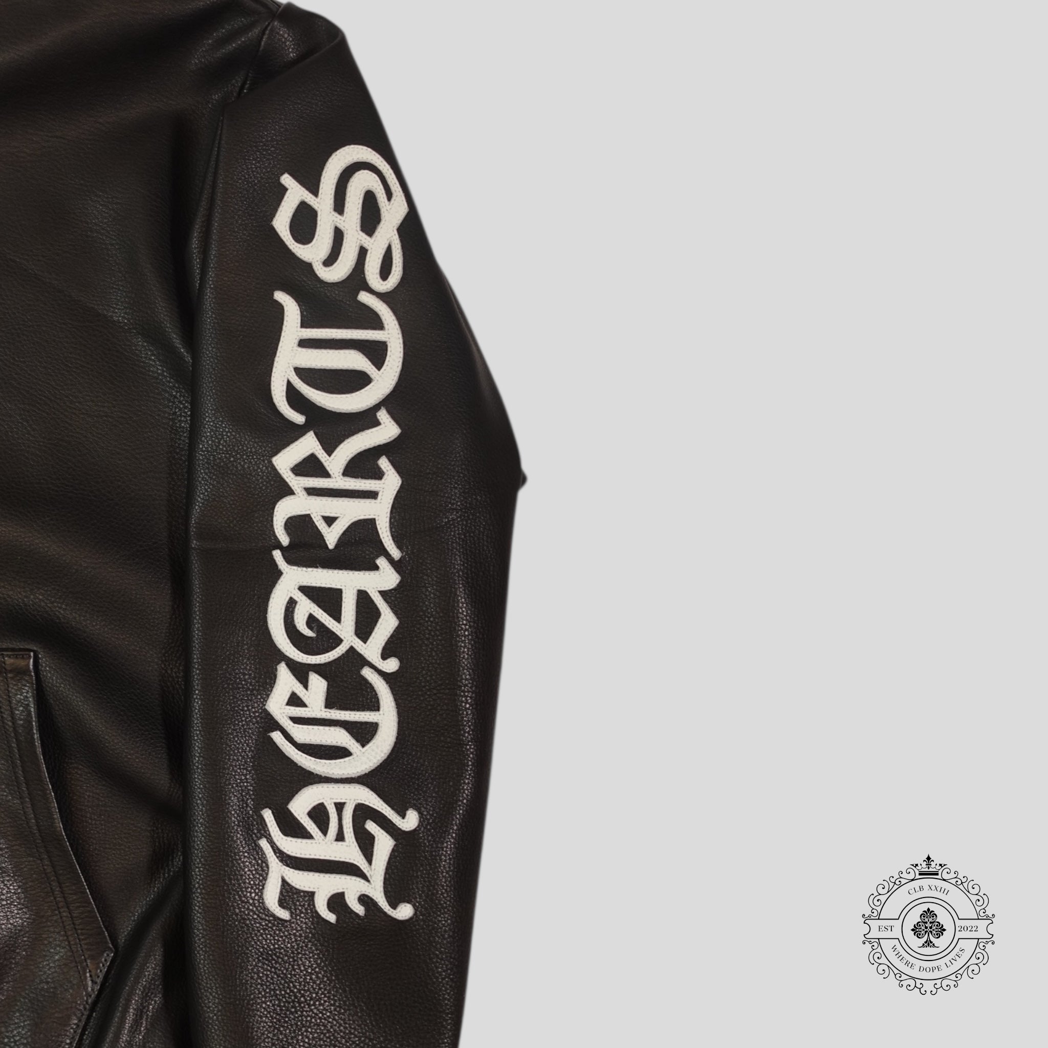 Chrome Hearts Leather Zip Up Hoodie coat jackets in Black men's MED