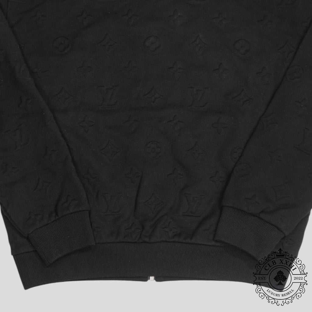 Louis Vuitton Embossed Monogram Tracktop zip up jacket in Black XL men's