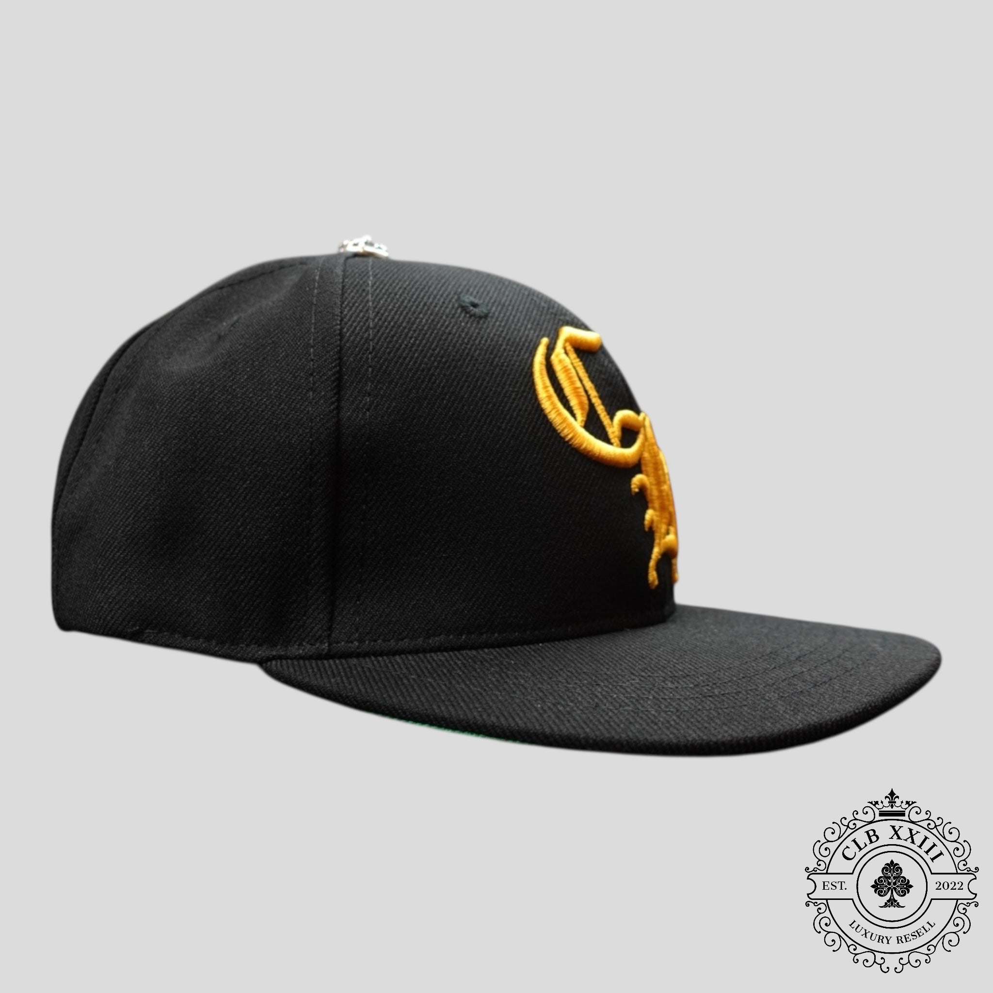 Chrome Hearts CH Embroidered Hat in Black / Gold Men's Cap unisex