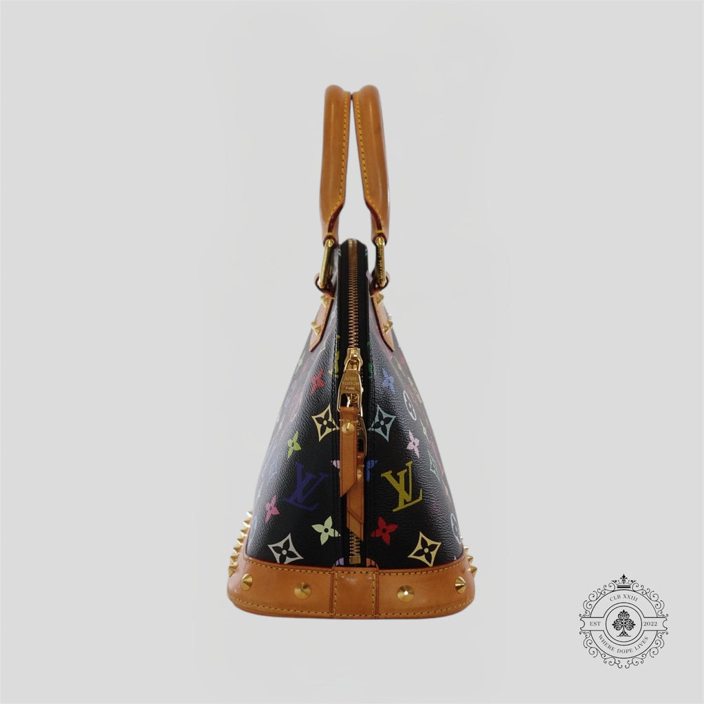 Louis Vuitton x Takashi Murakami Alma PM Monogram Handbag in Black Purse
