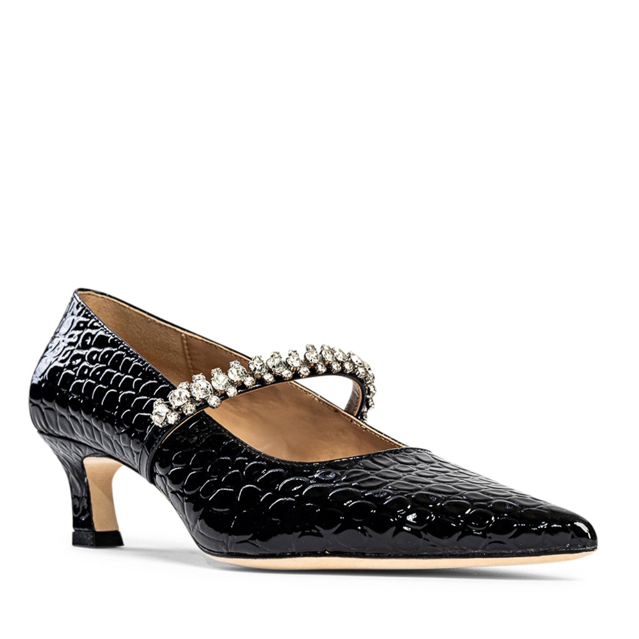 Allegra James Antonella Embossed Leather Pump shoe black