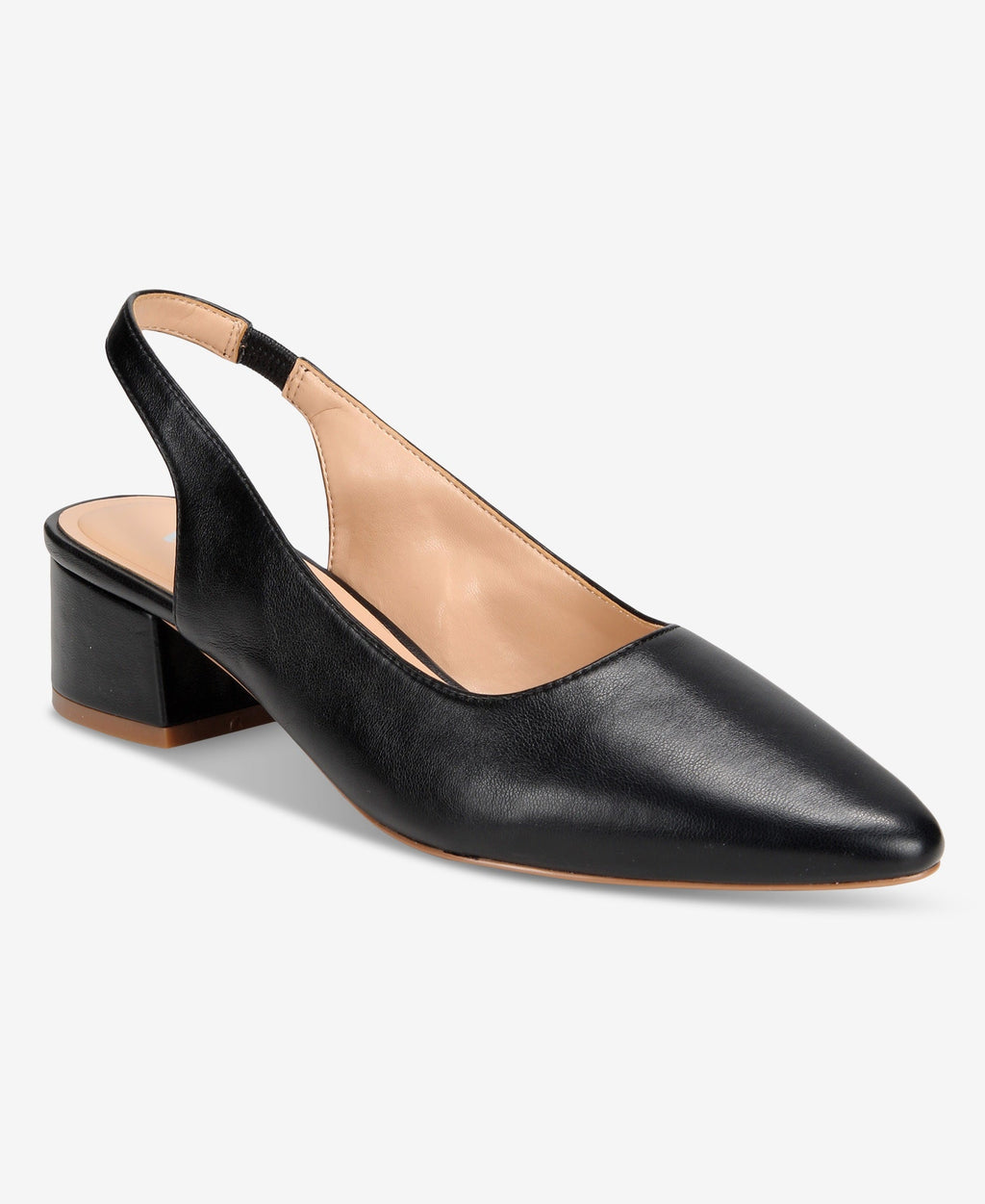 Evie Slingback Black shoes heels low extended sizes 9-13 Vaila
