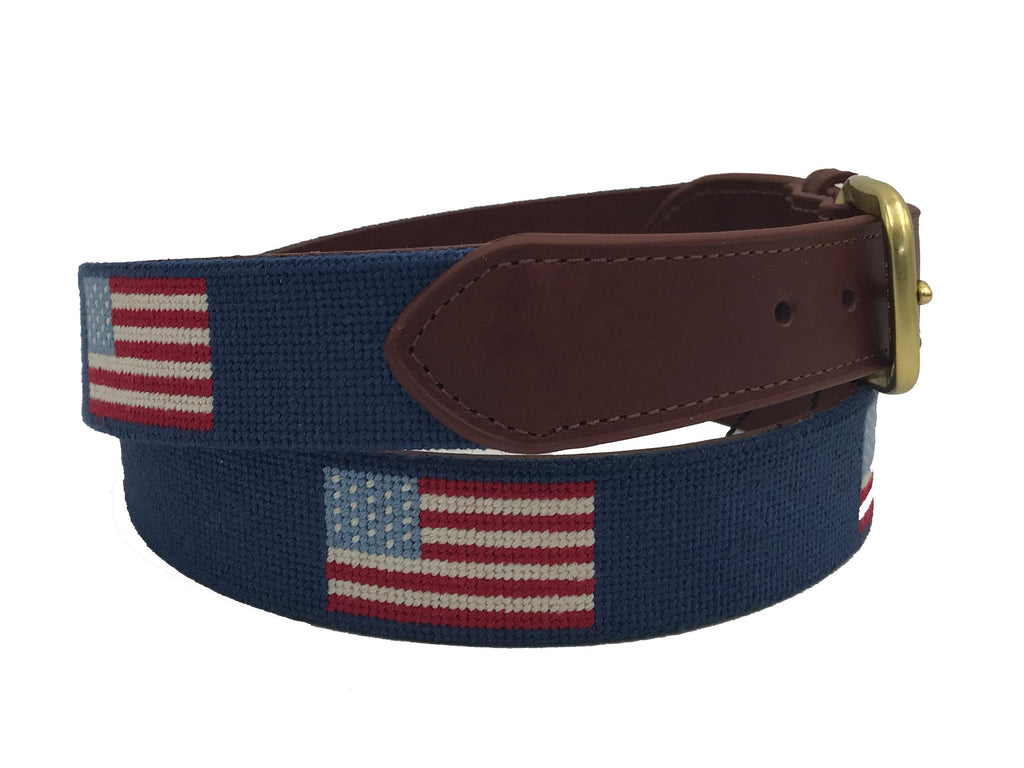 USA American Flag Needlepoint Belt men women