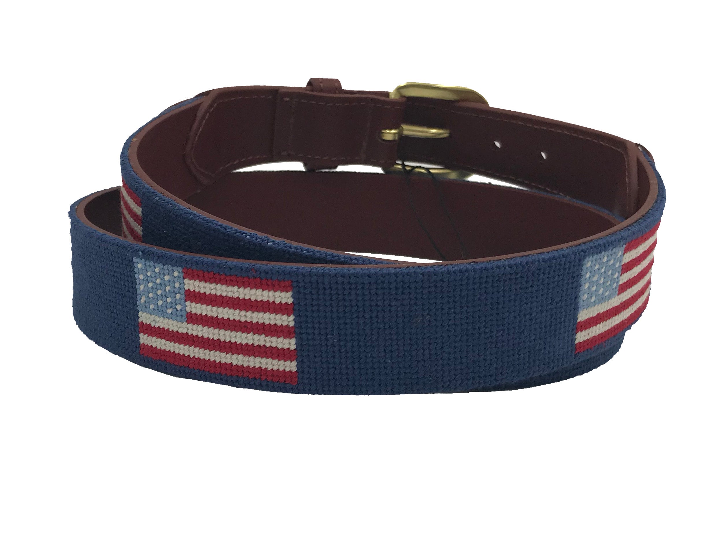 USA American Flag Needlepoint Belt men women