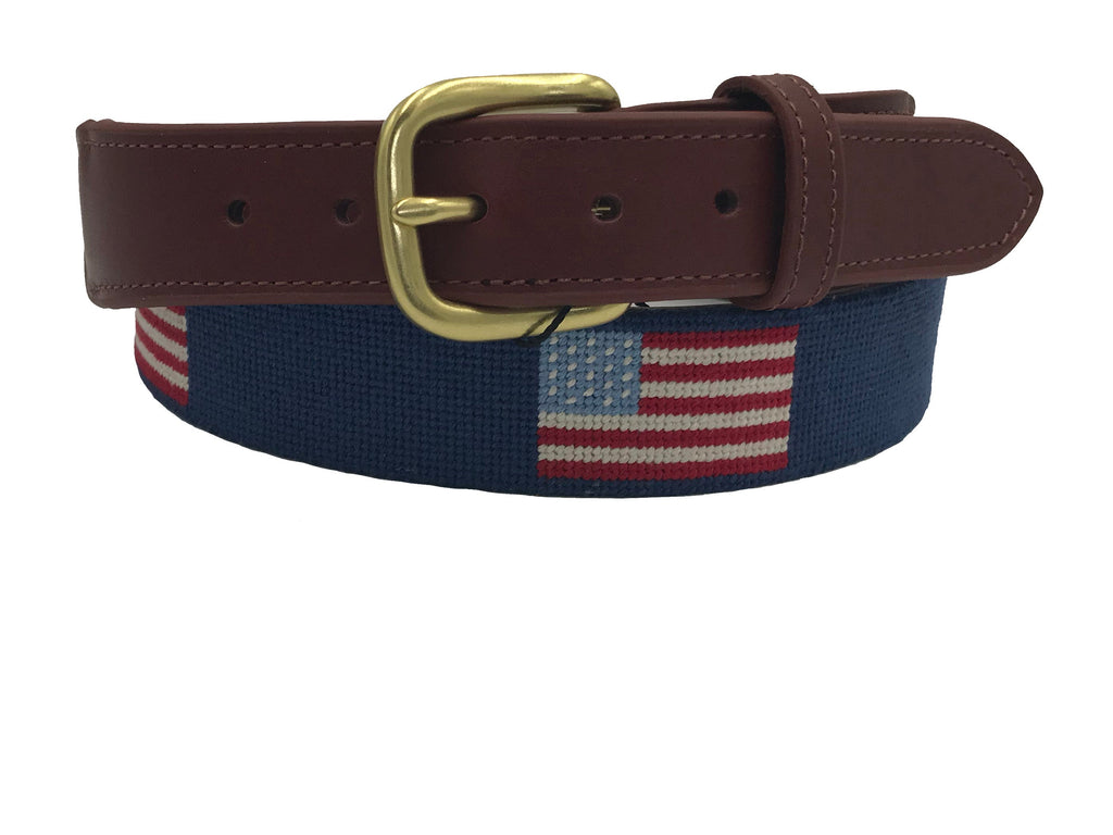 USA American Flag Needlepoint Belt men women