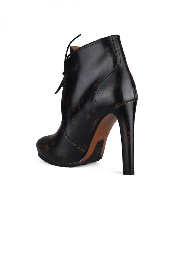 Ralph Lauren Ladies leather Reanna Boots brown heels iguana decoration