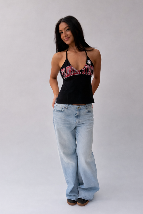 FSU Florida State Seminoles Triangle Tie Tank Ladies top shiry halter Backless