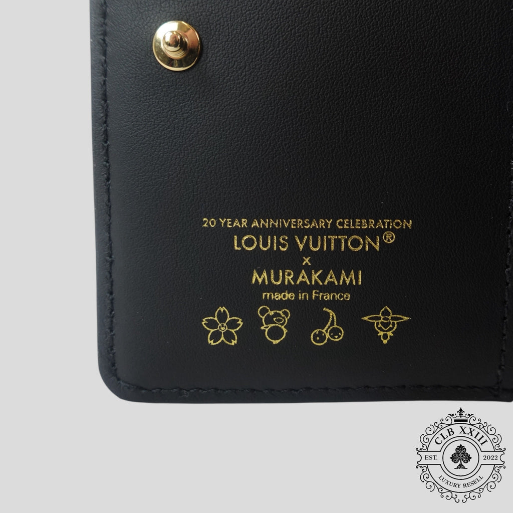 Louis Vuitton Takashi Murakami Lou Wallet in Black new  unisex logo