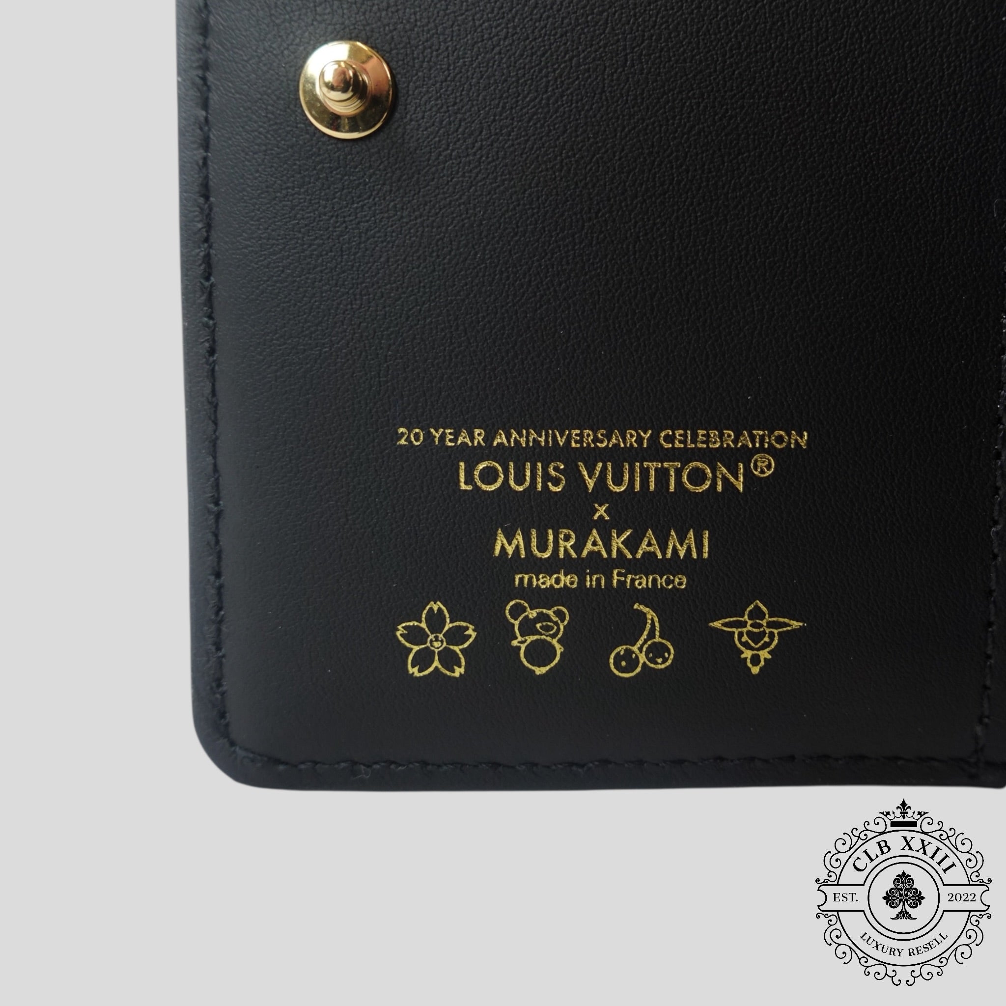 Louis Vuitton Takashi Murakami Lou Wallet in Black new  unisex logo