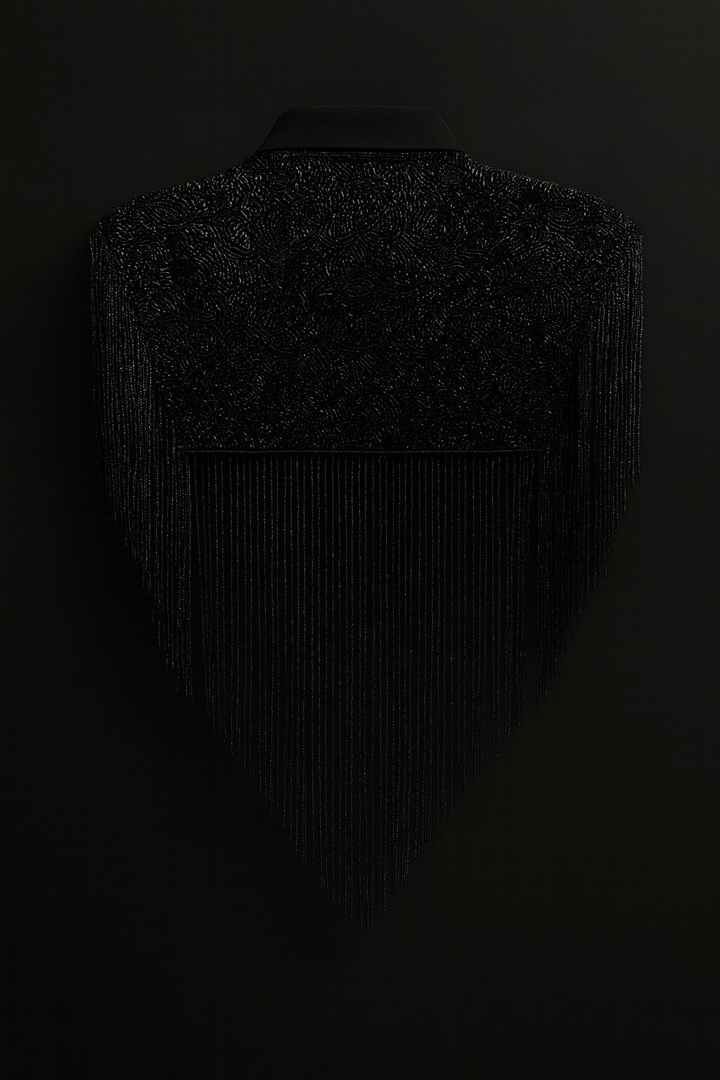 The Commander Beaded Black Wrap Cape Shawl Formal Dressy