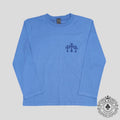 Chrome Hearts Women's Triple Cross Flocked Long Sleeve in Blue Ladies XS