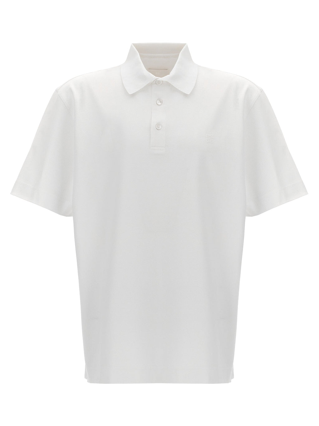 Givenchy Men's Logo Embroidery cotton Polo Shirt white