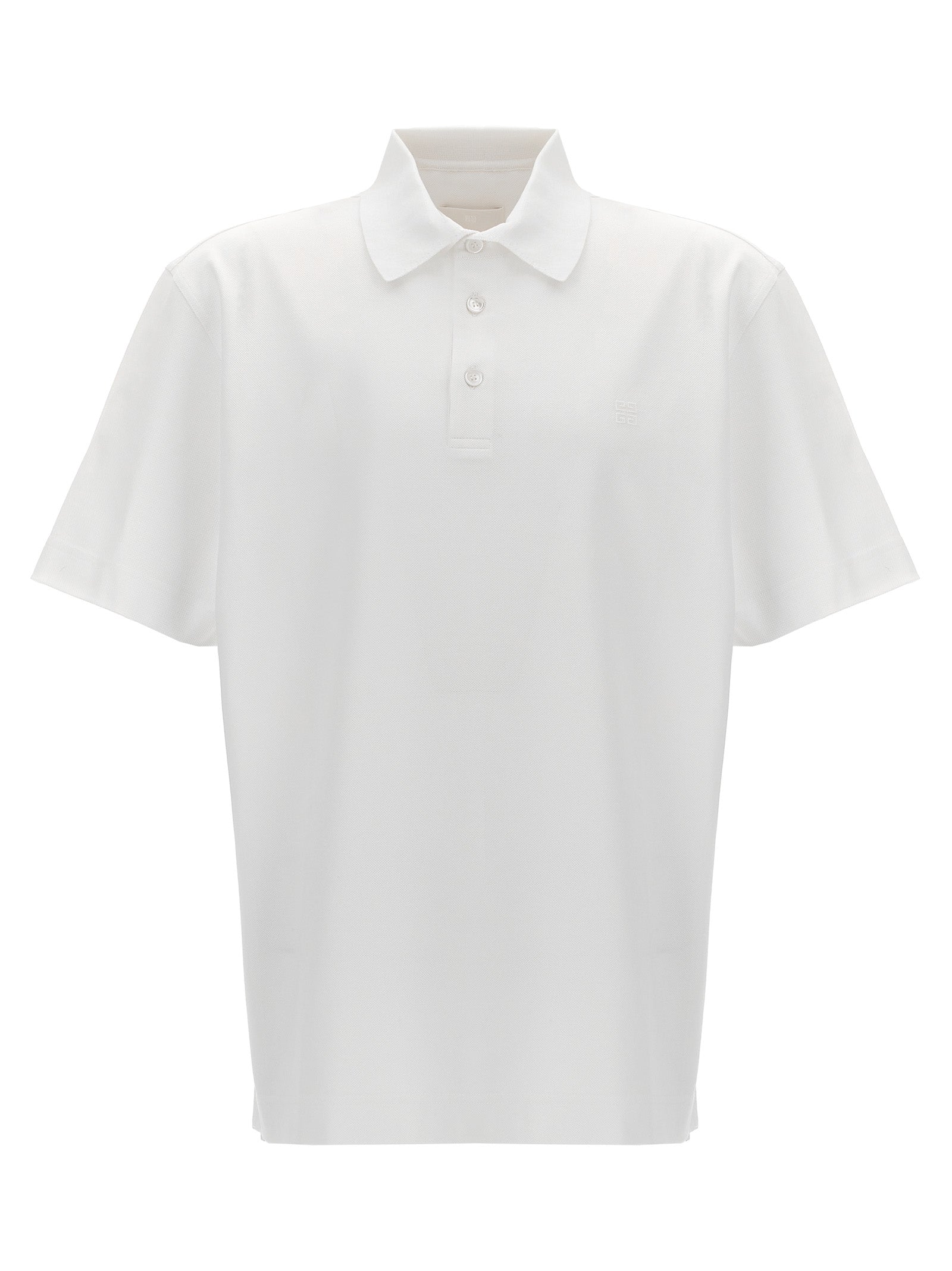 Givenchy Men's Logo Embroidery cotton Polo Shirt white
