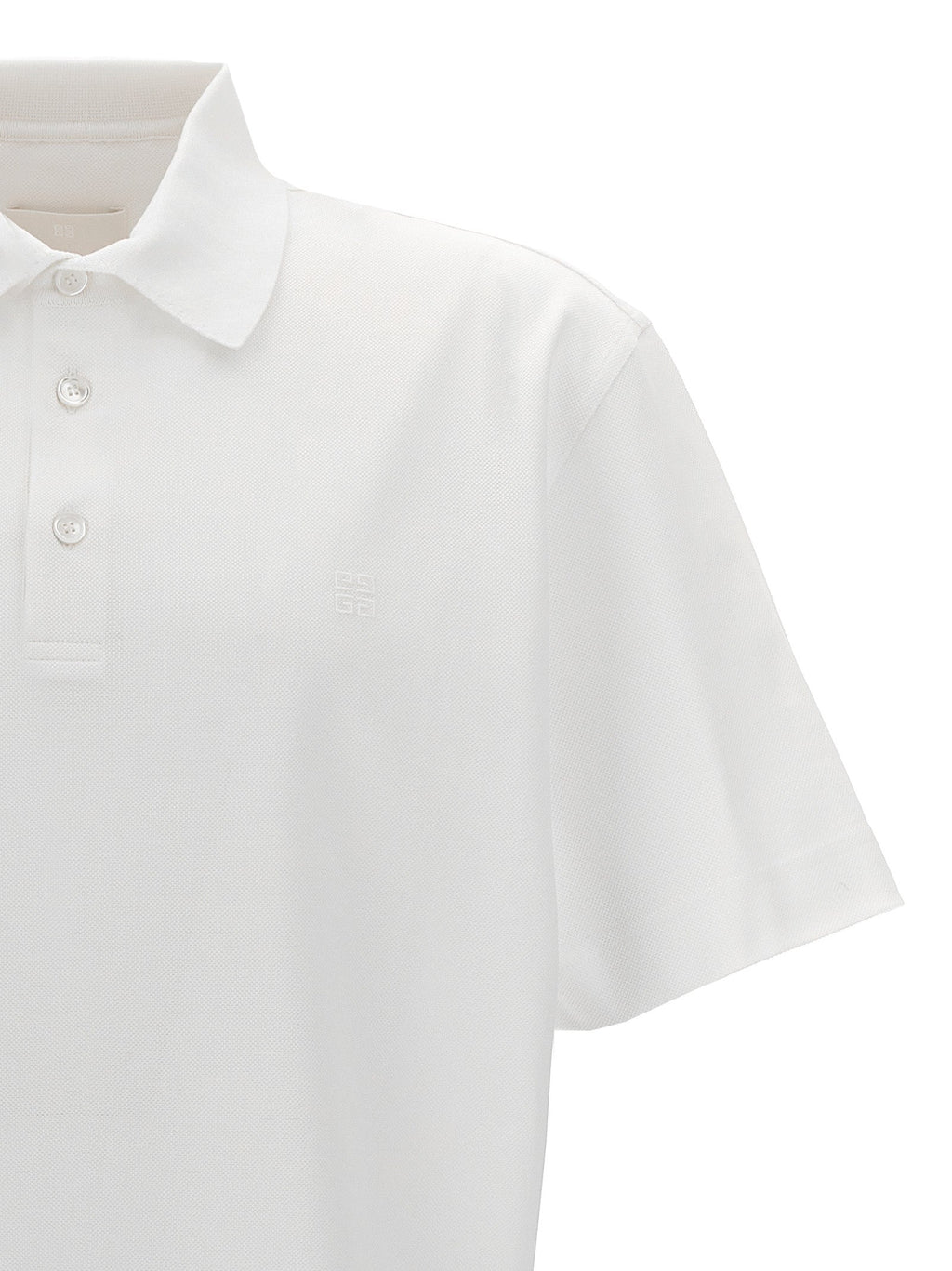 Givenchy Men's Logo Embroidery cotton Polo Shirt white