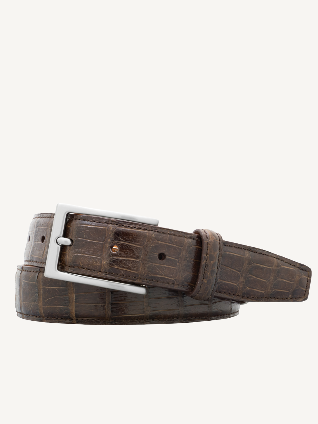 Brown Genuine Semi-Shiny Alligator Belt | 1 1/4" Width 38 42