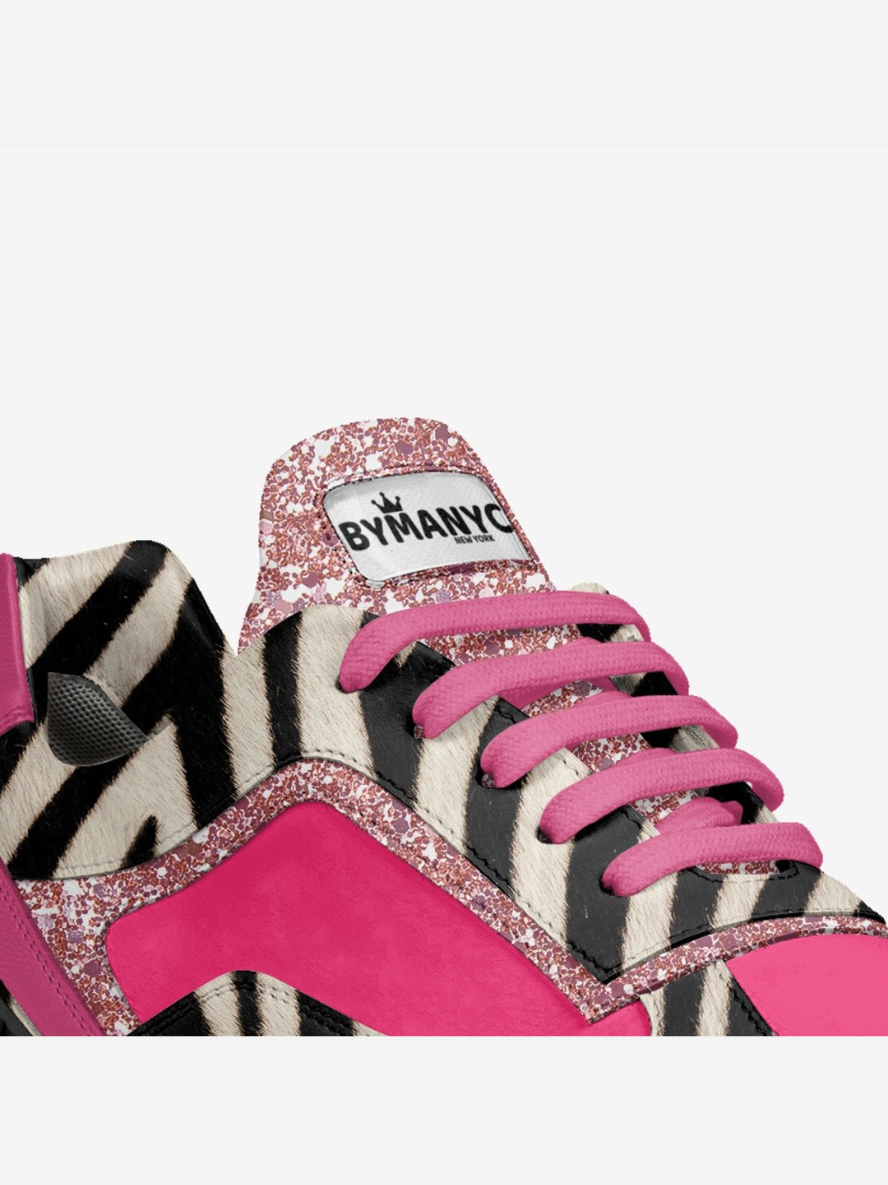 BYMANYC ® NYC Riverside Prestige: Serene Vegan Sneakers shoes pink zebra