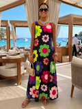 Ladies DRESS CALA TARIDA New Collection BYMANYC ® New York black with bright colors maxi