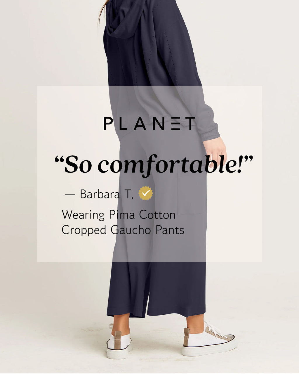 Pima Cotton Ladies Cropped Gaucho Pants - Putty capris slacks