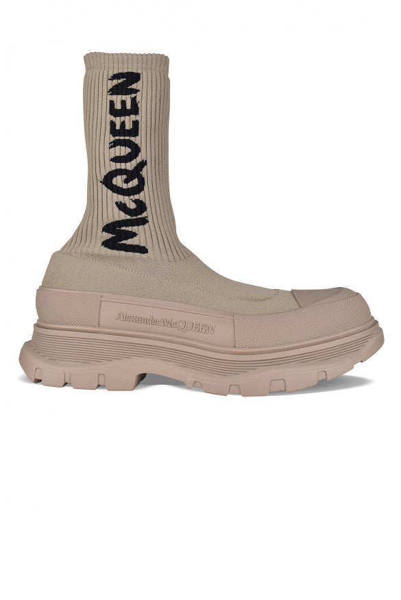 Alexander Mcqueen Men's Graffiti Tread Slick Boots