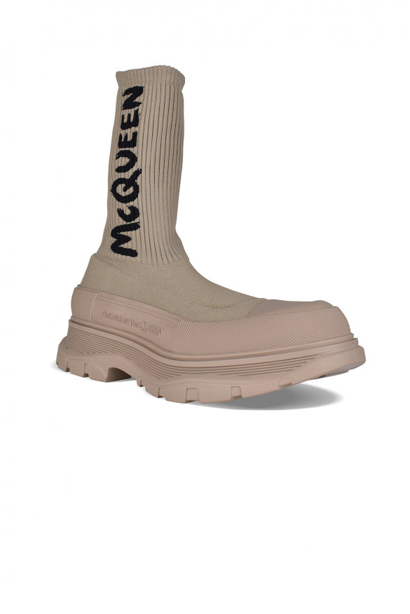 Alexander Mcqueen Men's Graffiti Tread Slick Boots