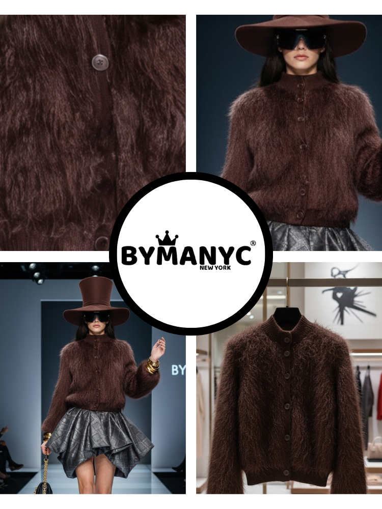 Brown Stand-Up Collar Jacket Coat Gramercy, BYMANYC New York