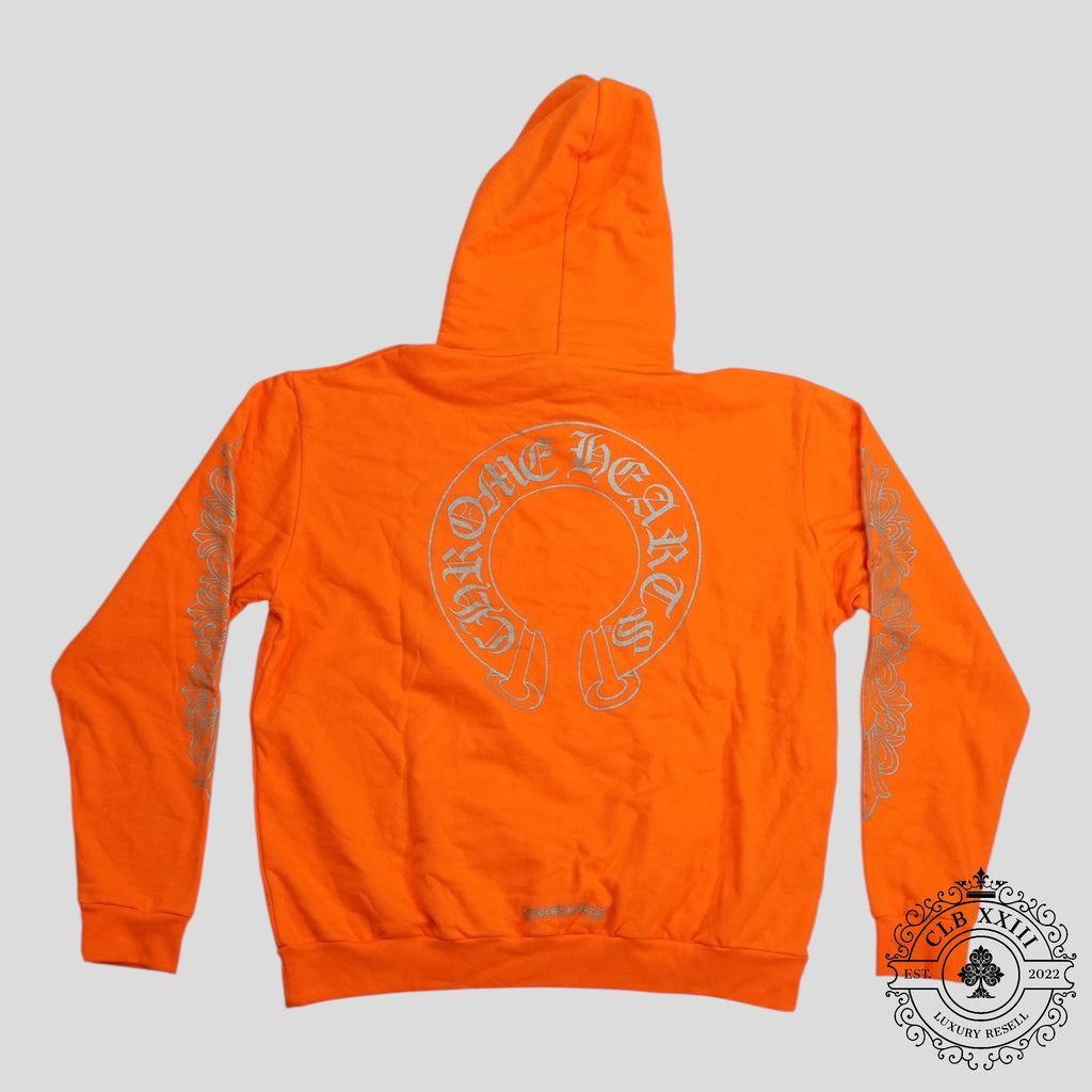 Chrome Hearts Miami Exclusive Horseshoe Logo Hoodie in Orange men's S L