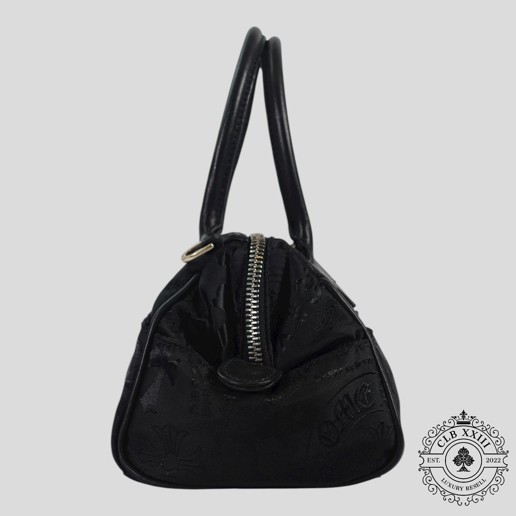 Chrome Hearts Multi Motif Nylon Mini Handbag in Black leather .925 silver trim