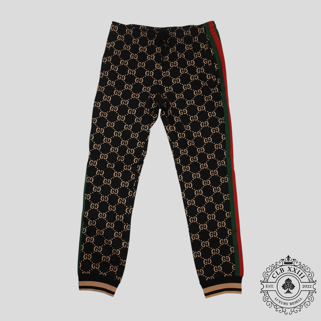 Gucci GG Jacquard Track Pants in Black/Brown XXL 2XL men's unisex