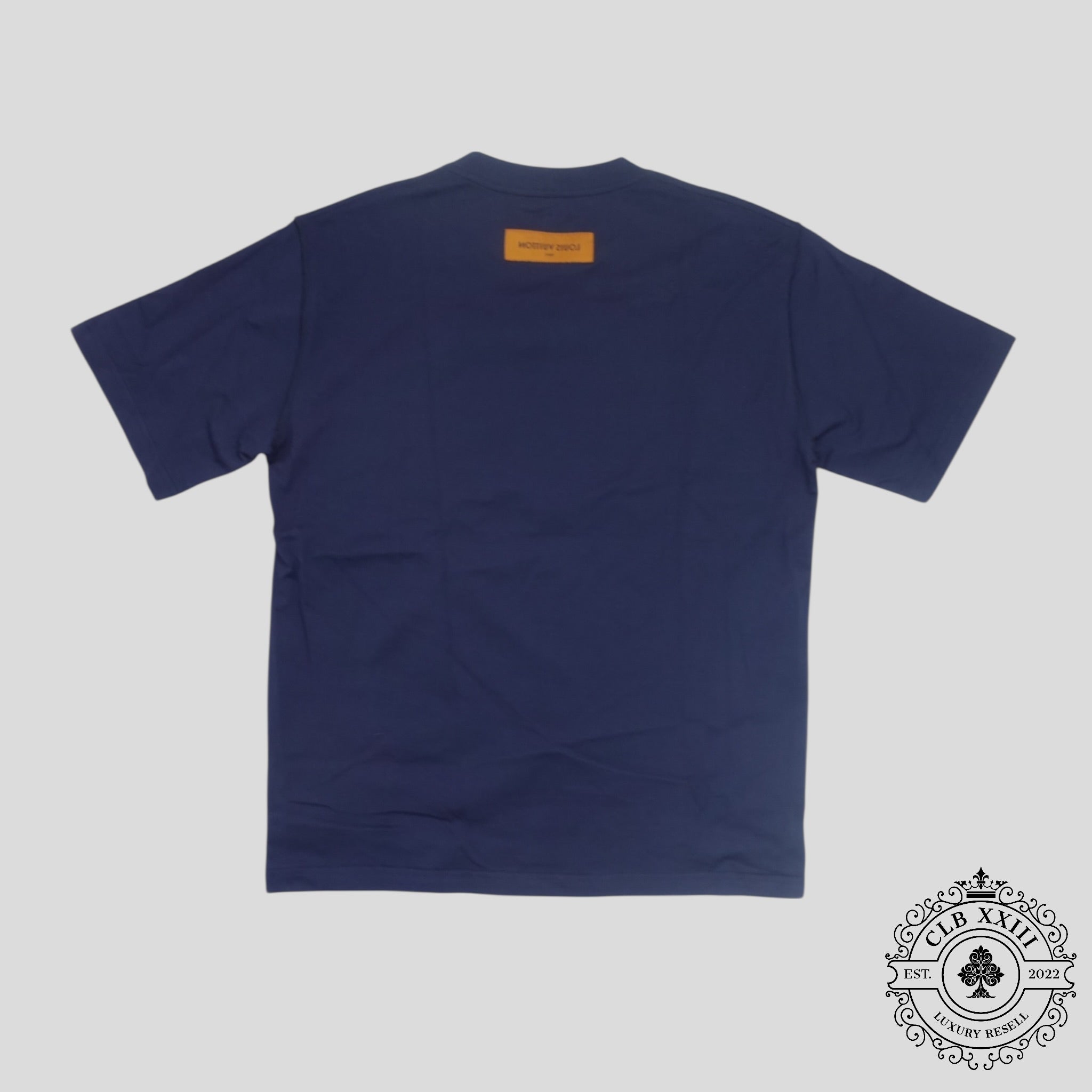 Louis Vuitton LV Stitch Print Embroidered Tee shirt in Navy Blue men's XL