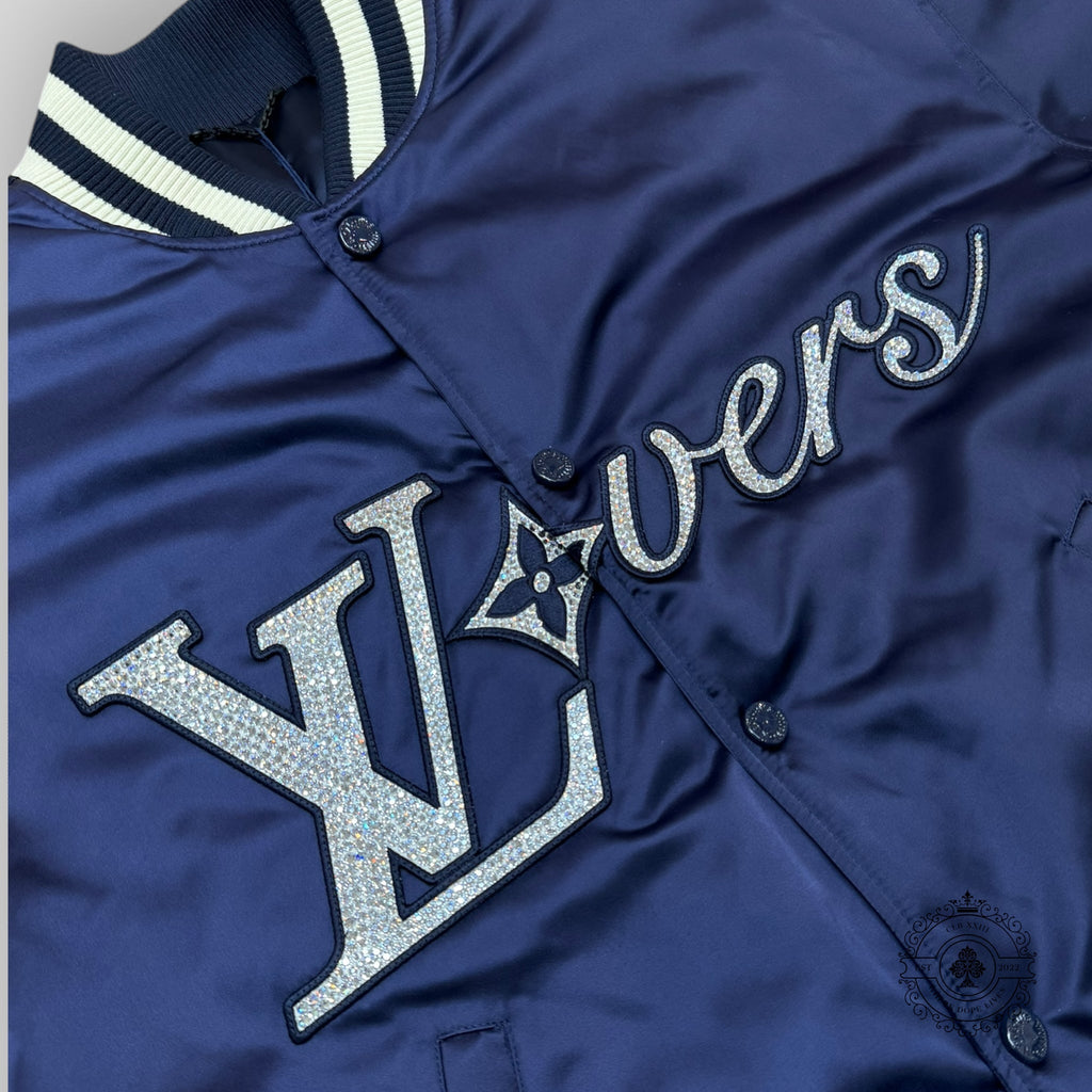 Louis Vuitton LV Lovers Baseball Varsity Jacket in Navy coat men's 52