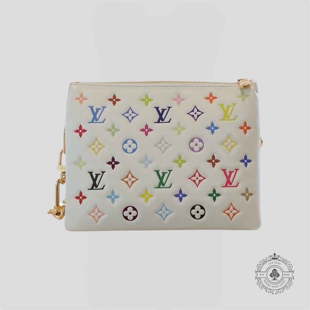 Louis Vuitton x Takashi Murakami Coussin PM new white multi handbag purse