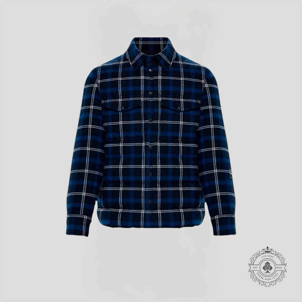 Moncler X Fragment Moron Flannel Jacket in Blue plaid 7 men's unisex down