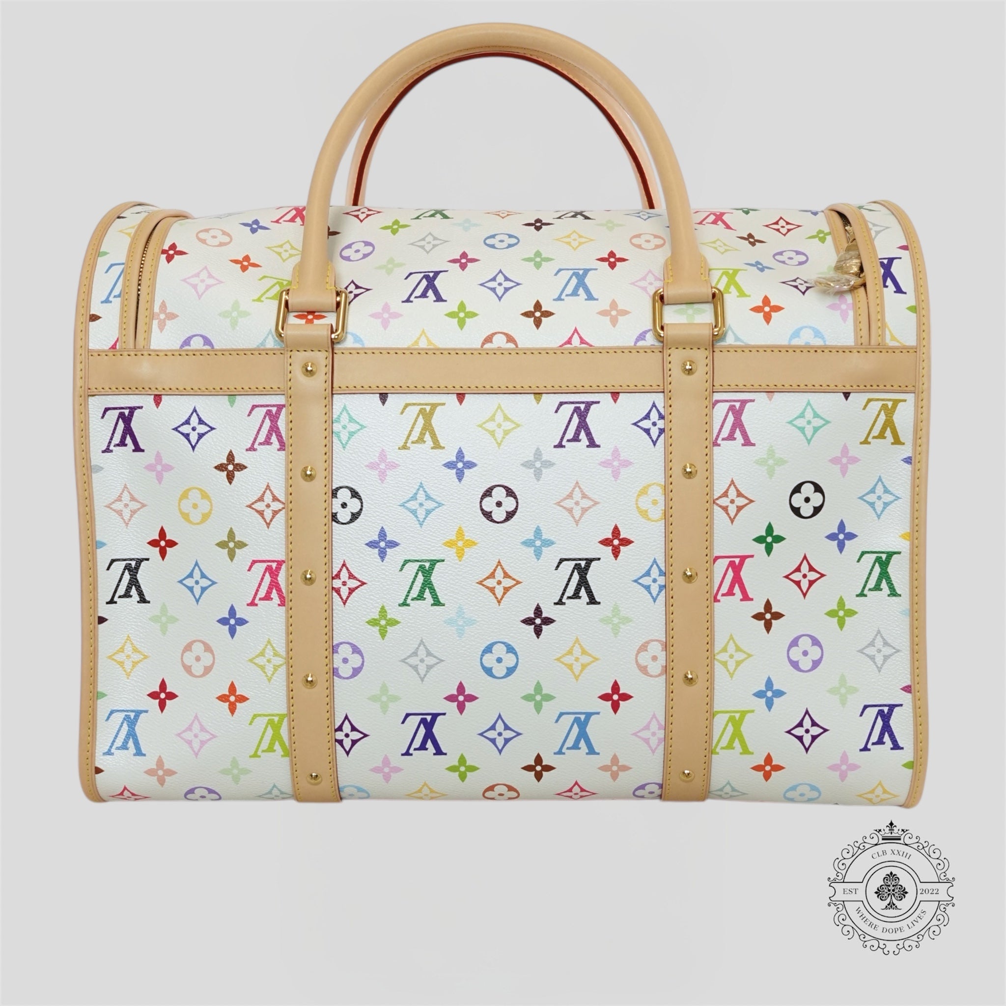 Louis Vuitton x Takashi Murakami Dog Pet Bag carrier in White New LV
