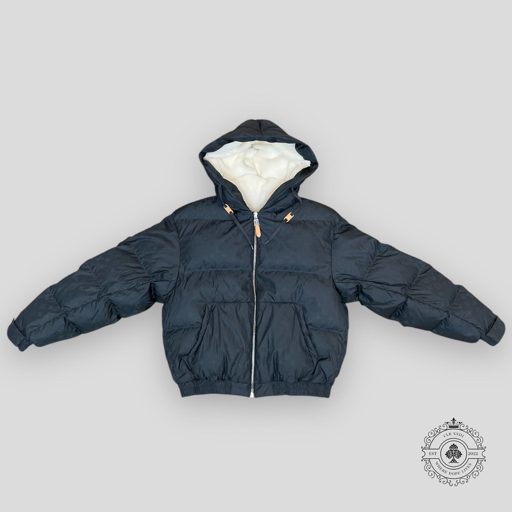 Louis Vuitton Monogram Graphic Down Jacket coat Men's puffer jacket coat 54 Navy