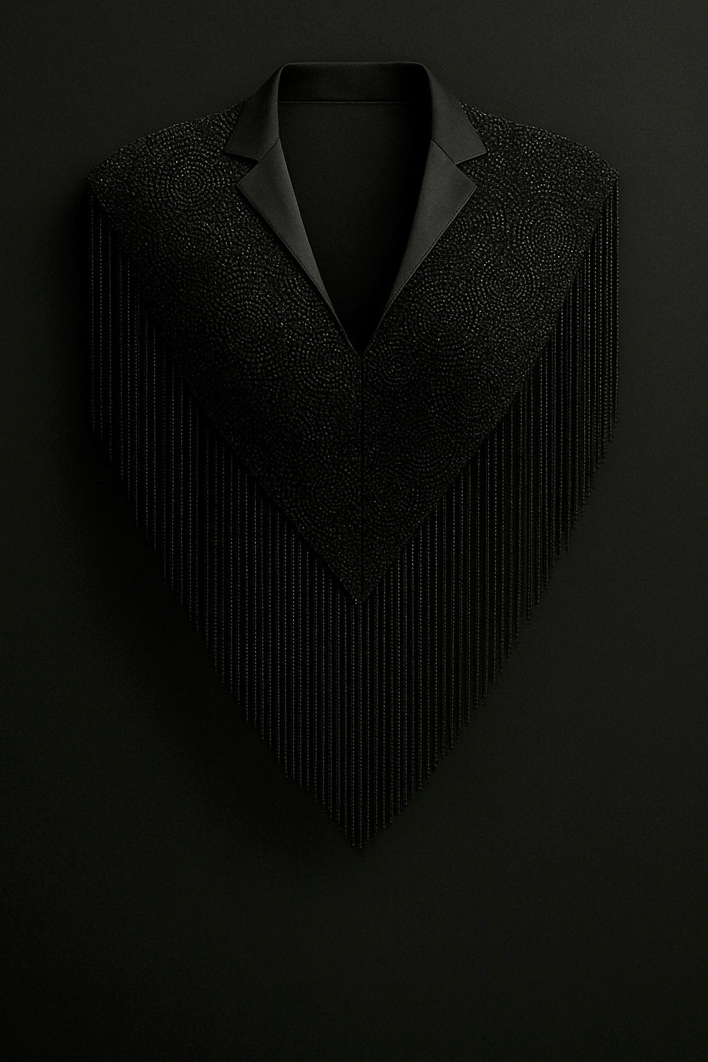 The Commander Beaded Black Wrap Cape Shawl Formal Dressy