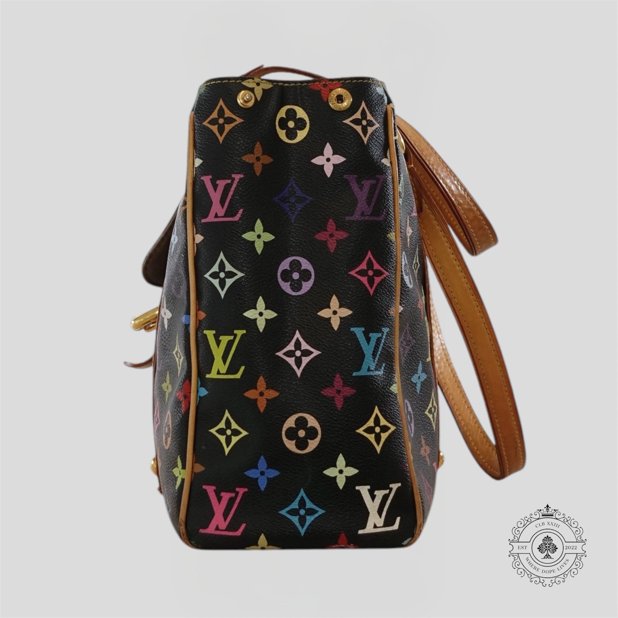 Louis Vuitton x Takashi Murakami Aurelia MM Monogram Purse in Black handbag