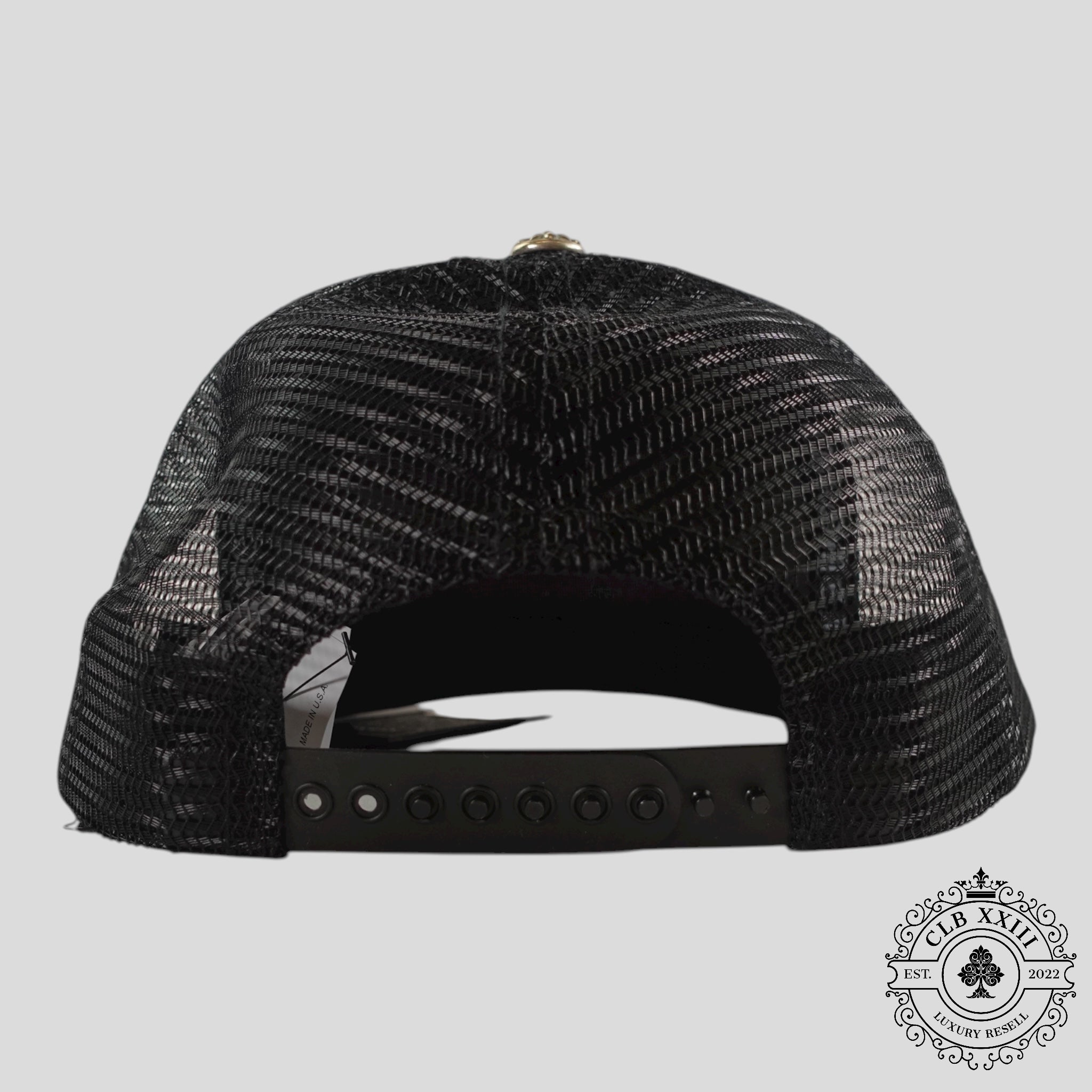 Chrome Hearts Miami Exclusive CH Patch Trucker Hat in Black Cap unisex