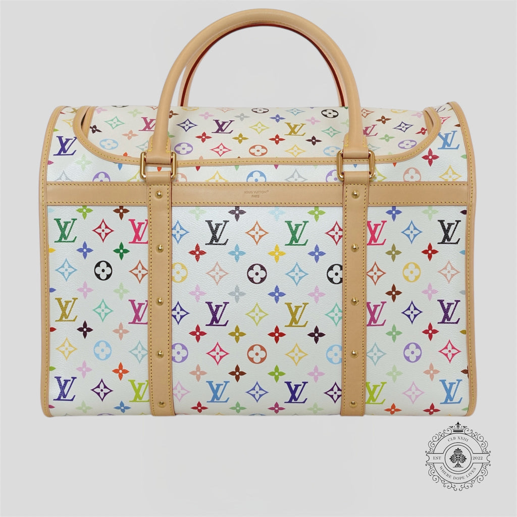 Louis Vuitton x Takashi Murakami Dog Pet Bag carrier in White New LV