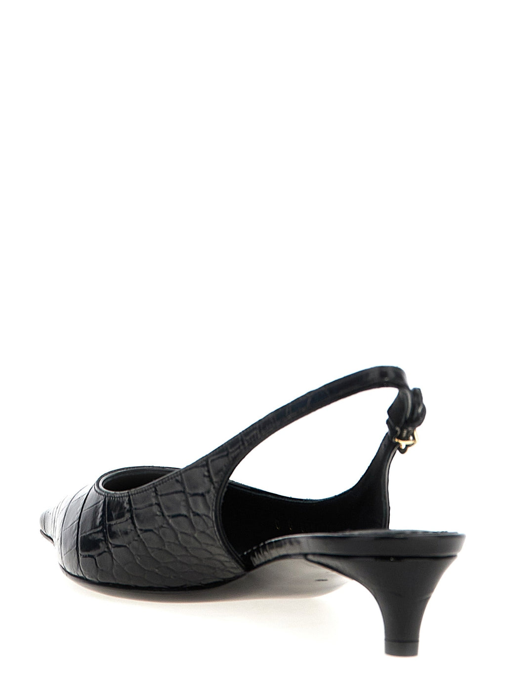 Dolce & Gabbana ladies 'Mun' Slingback croc slingback low heel shoes black