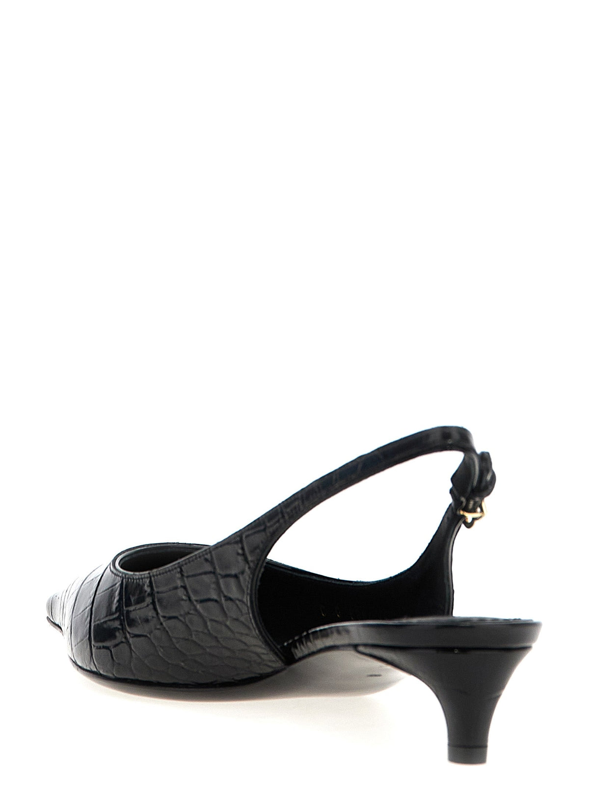 Dolce & Gabbana ladies 'Mun' Slingback croc slingback low heel shoes black