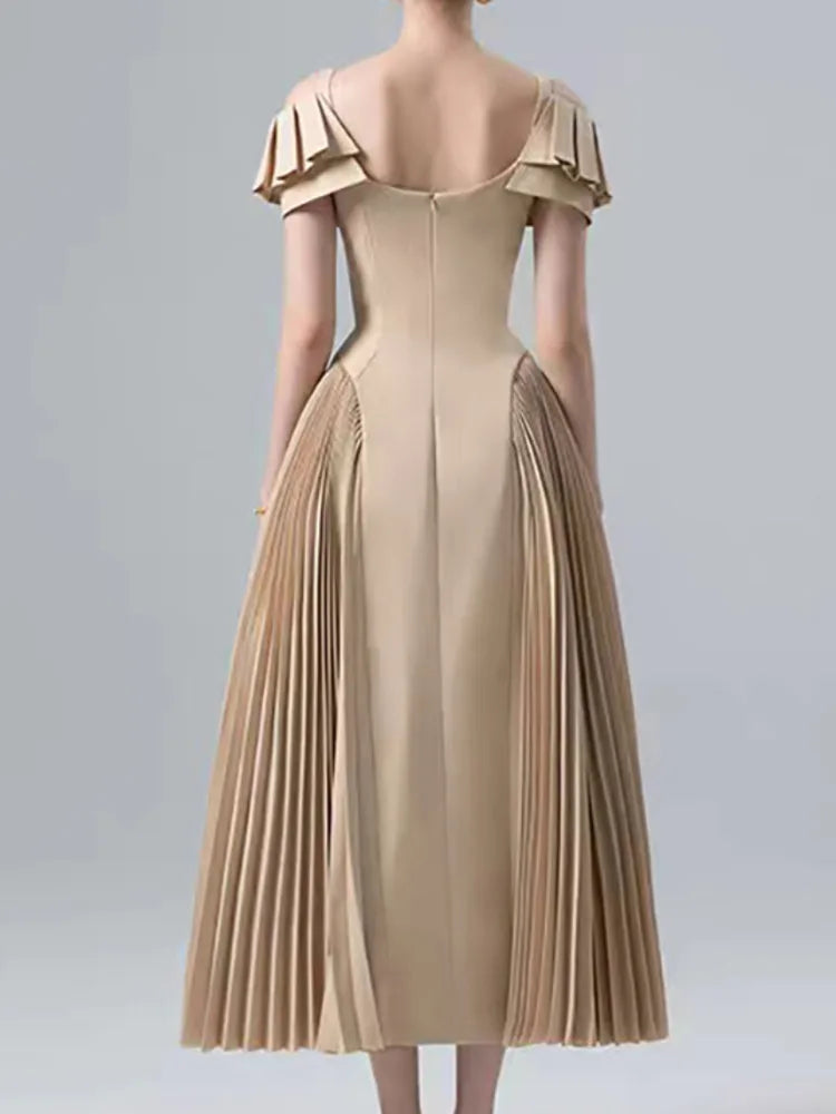 Camisole Backless Party Dress with Pleated and Patchwork Details For Women, SoHo, BYMANYC New York.