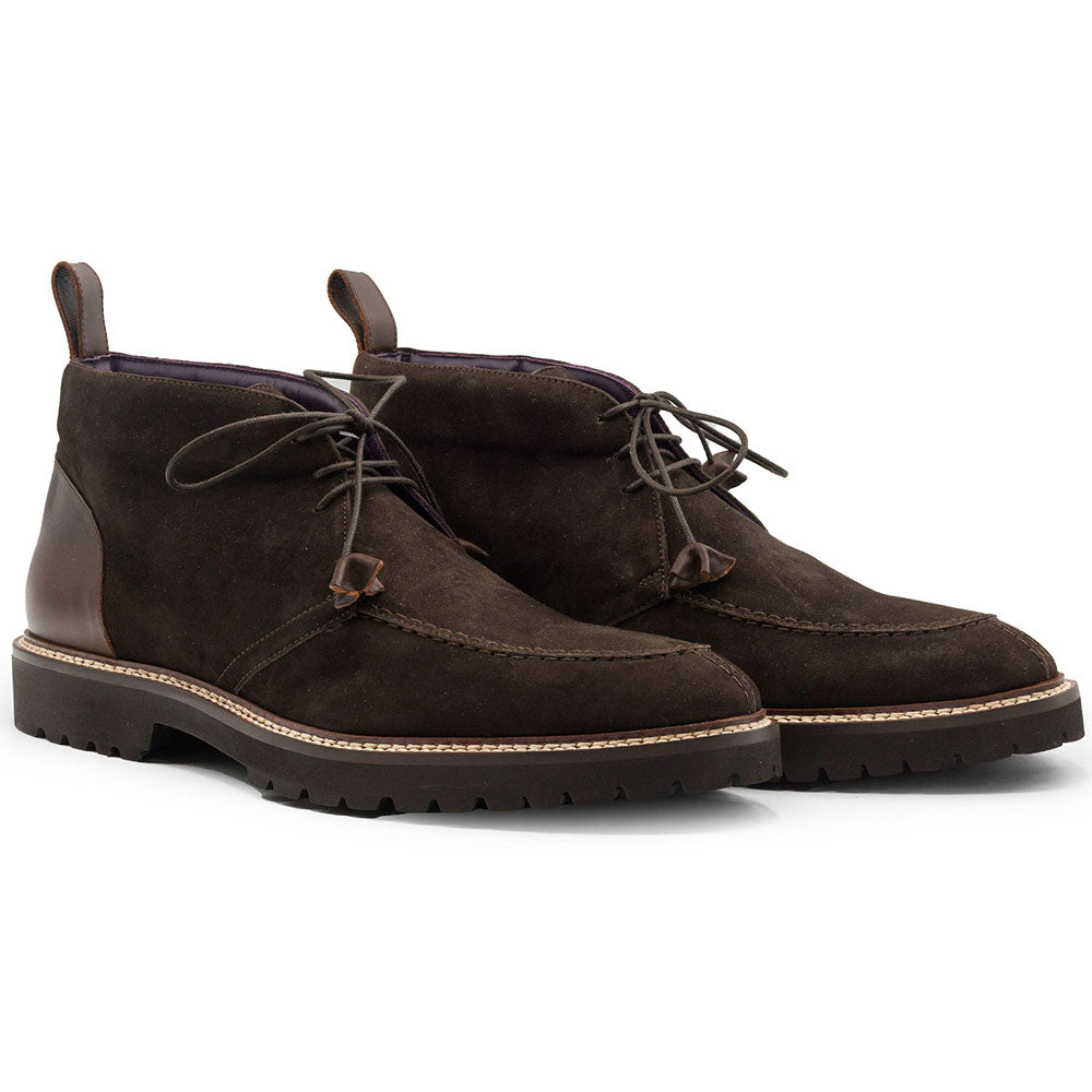 46-605-NIC CAMPO HIGH Italian Sueded Goatskin Chukka Boot, Nicotine Zelli men's