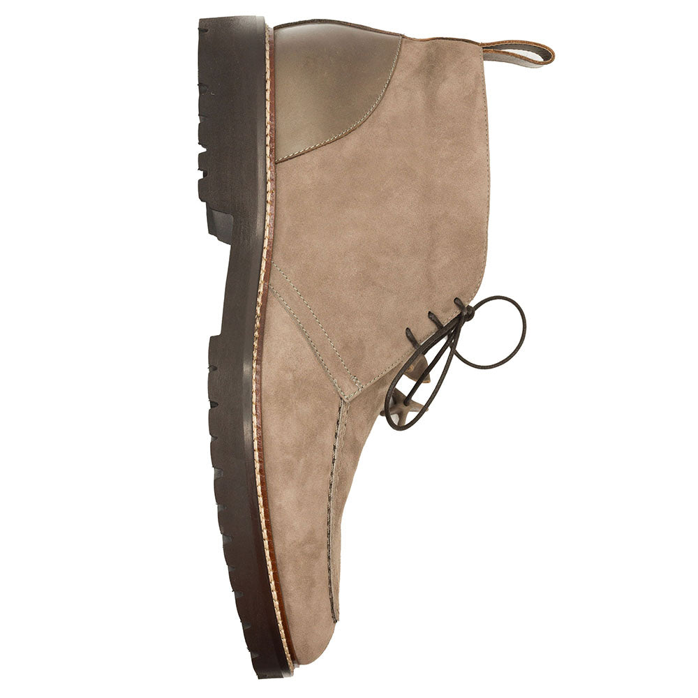 46-605-TPE CAMPO HIGH Italian Sueded Goatskin Chukka Boot, Taupe men's
