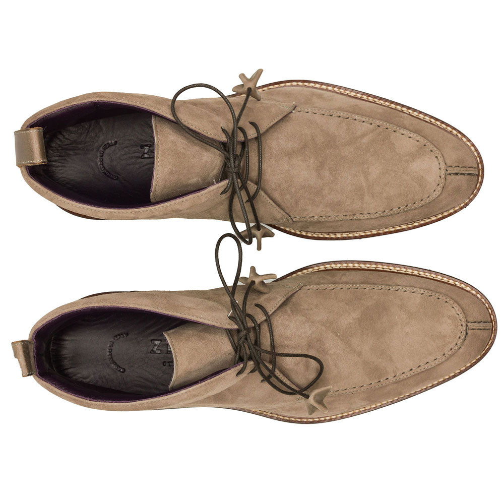 46-605-TPE CAMPO HIGH Italian Sueded Goatskin Chukka Boot, Taupe men's