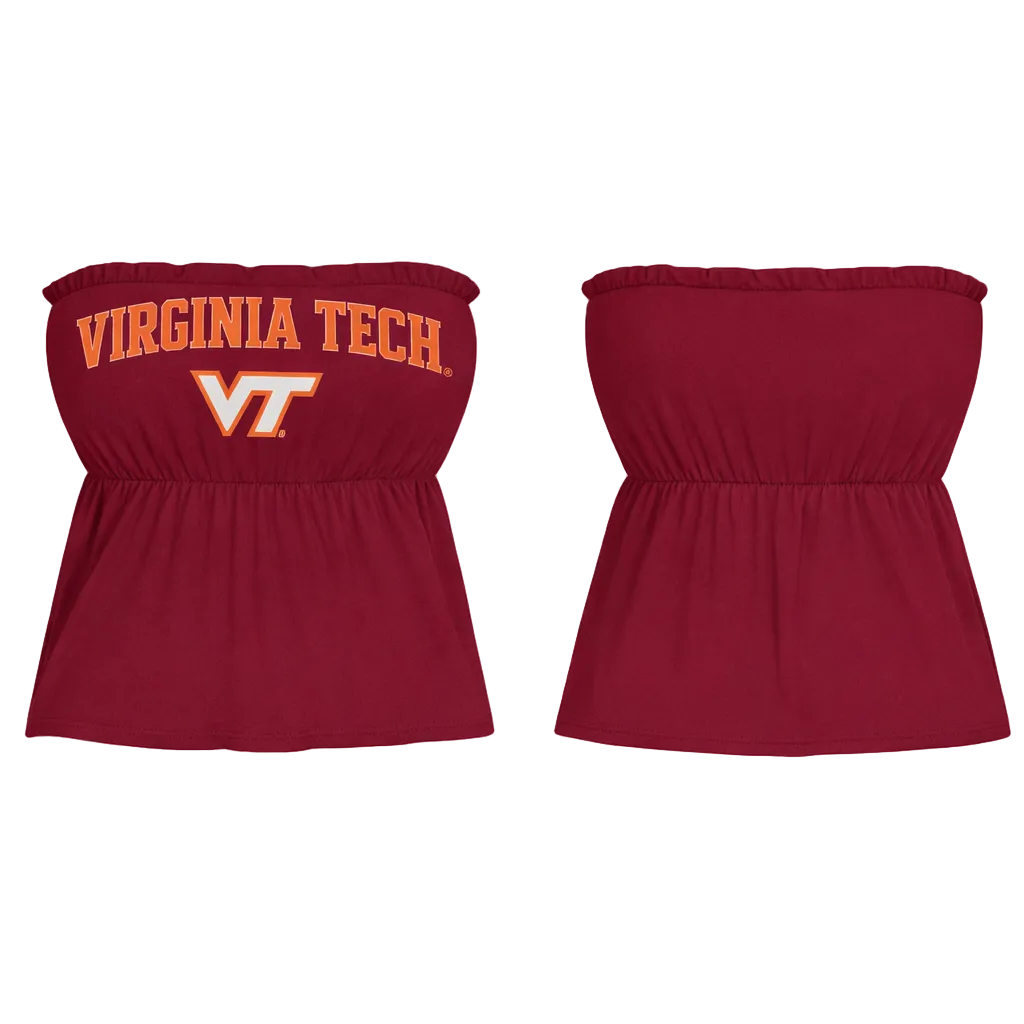 The VT Strapless Virginia Tech Hokies Blouson Top Shirt Ladies