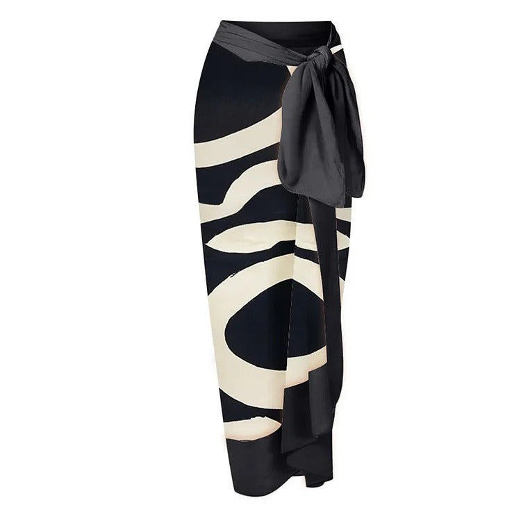 One-Shoulder Bikini High Waist Miami Beach, BYMANYC New York swimsuit sarong