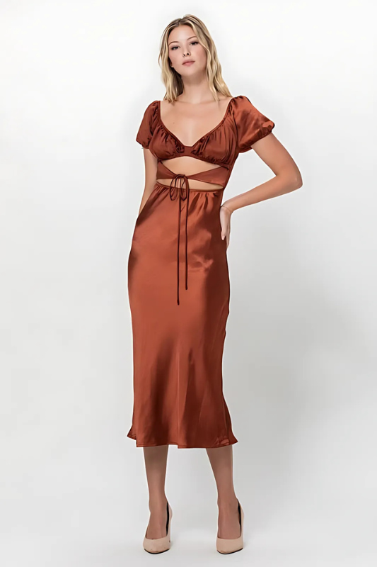Romance in Rome Satin Dress  3 colors wedding S M L