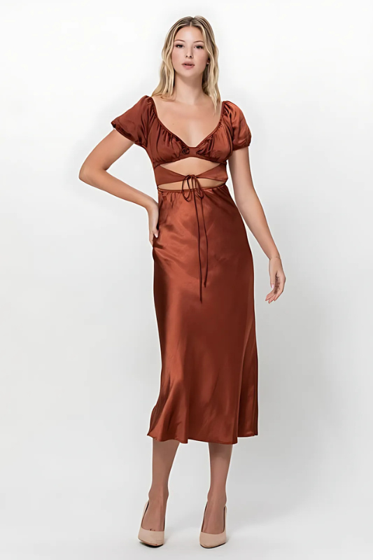 Romance in Rome Satin Dress  3 colors wedding S M L