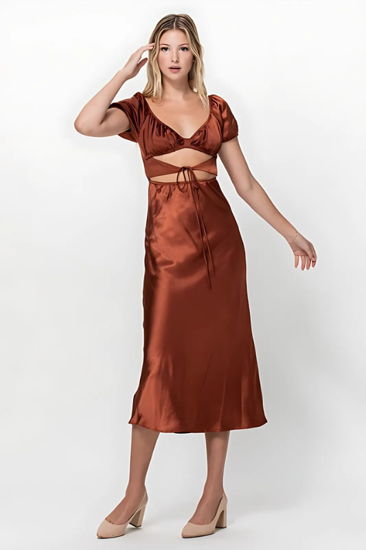 Romance in Rome Satin Dress  3 colors wedding S M L